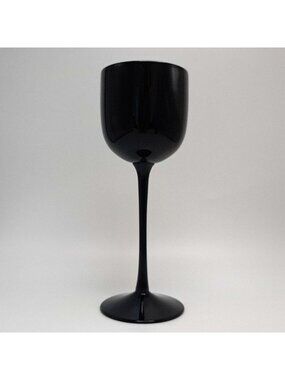 Carlo Moretti Italy Vintage Black & White Cased Glass Tall Stem Cordial Glass
